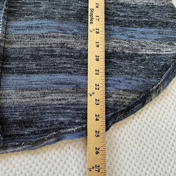 Free People Striped Top Oversized Medium Slouchy Striped Blue Vintage USA - Picture 11 of 13